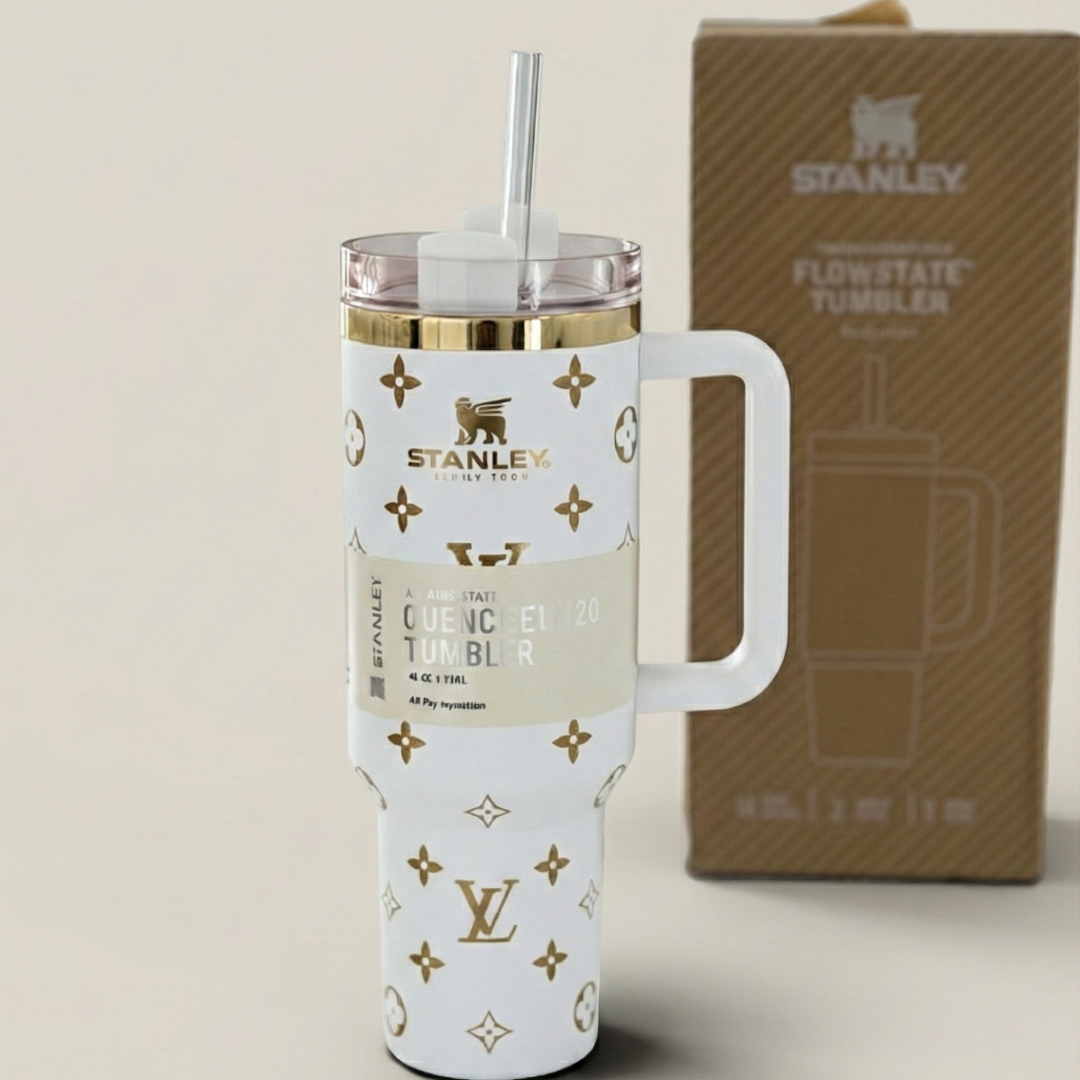 40oz (1.18L) Luxury-Inspired Quencher Tumbler – White