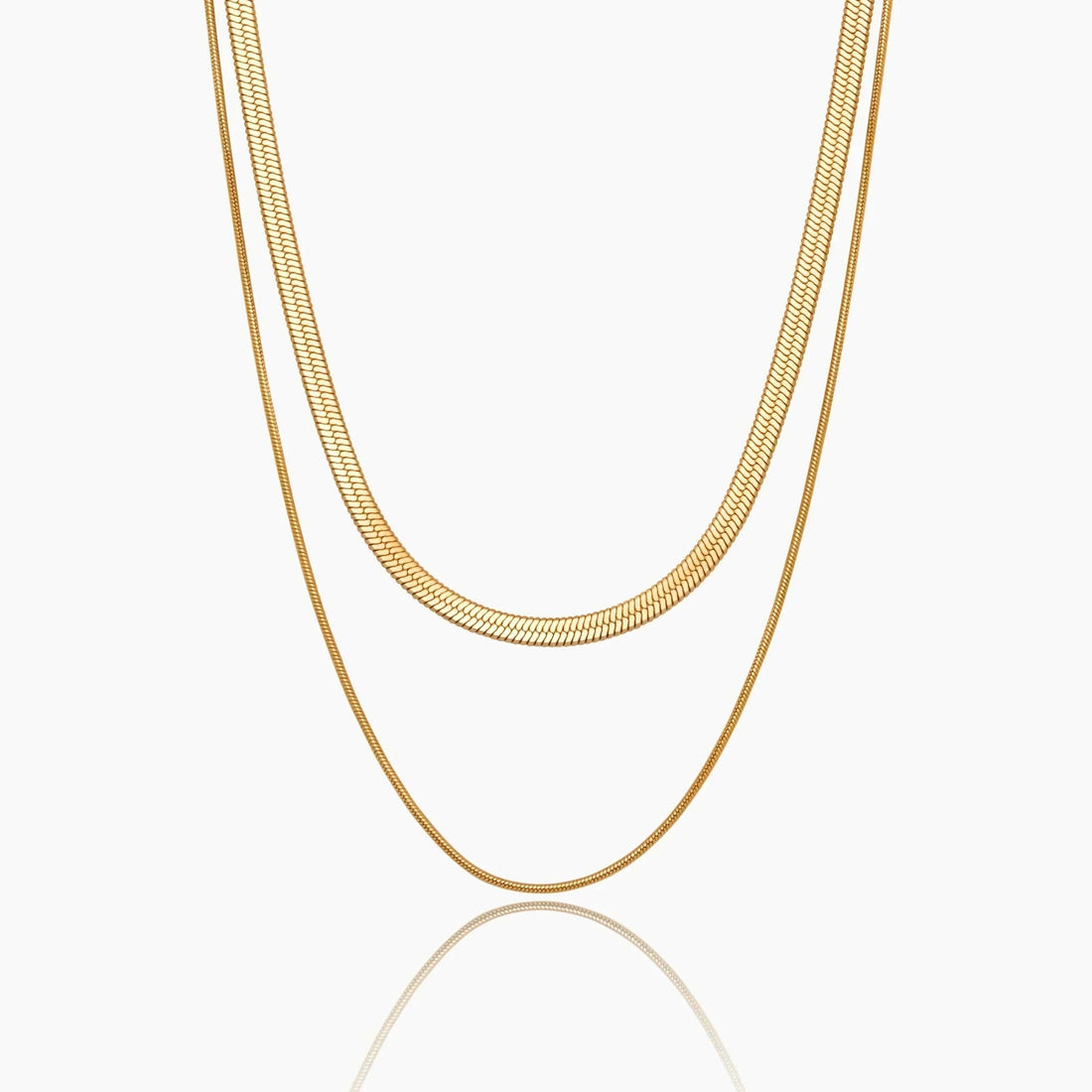 Layered Double Snake Chain Necklace