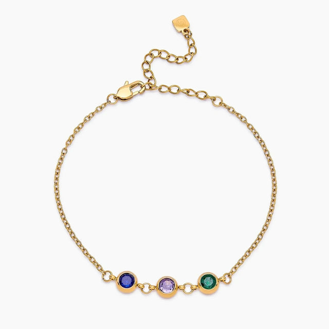 Personalised Bracelet with Multiple Birthstones