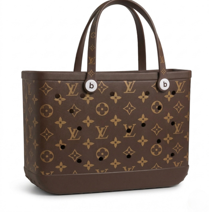 LuxeCarry Bogg-Style Tote — Waterproof Monogram Edition