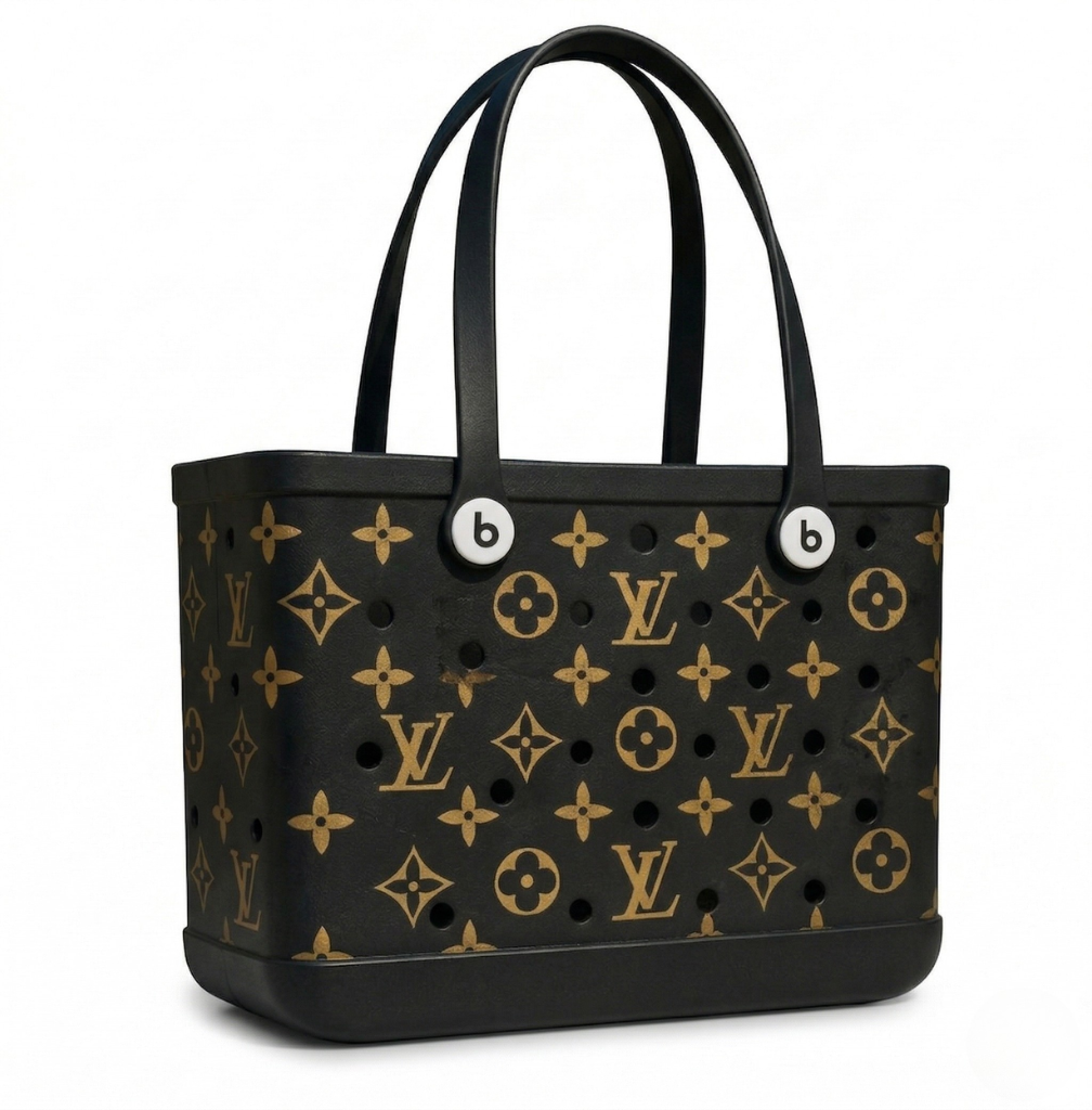 LuxeCarry Bogg-Style Tote — Waterproof Monogram Edition