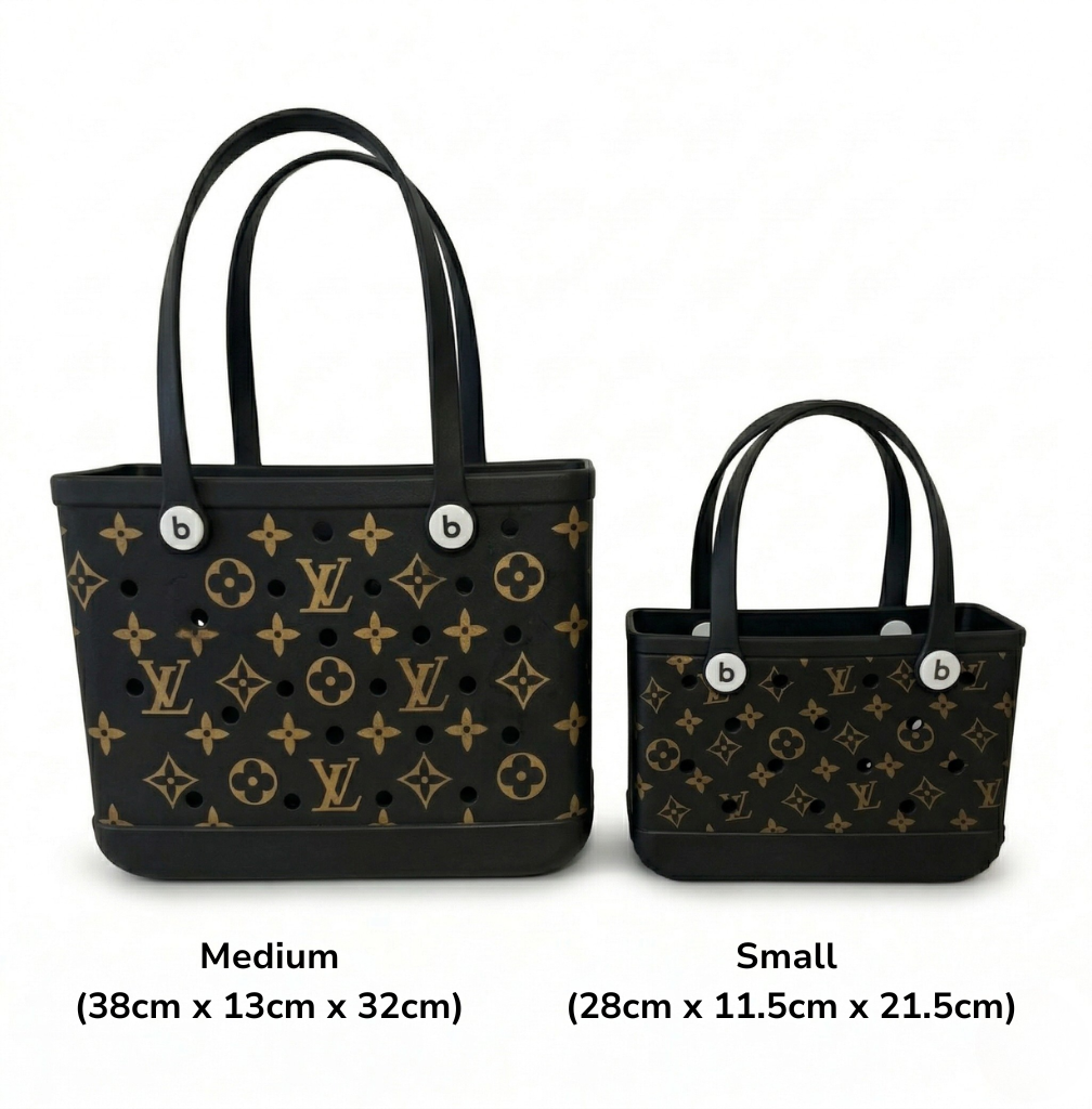 LuxeCarry Bogg-Style Tote — Waterproof Monogram Edition
