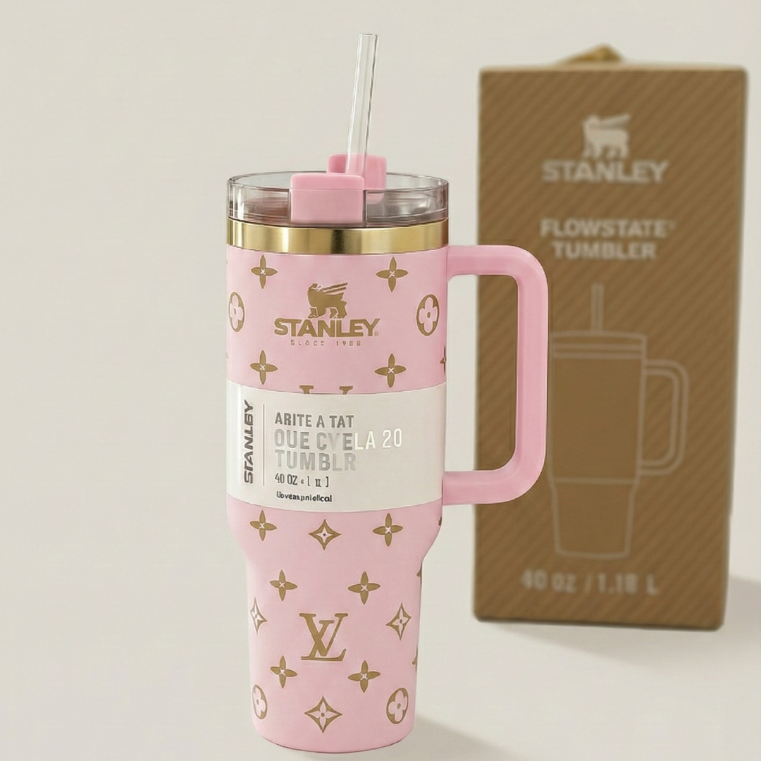 40oz (1.18L) Luxury-Inspired Quencher Tumbler – Baby Pink