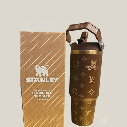 Luxury LV Flip Straw Tumbler