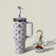 40oz (1.18L) Luxury-Inspired Quencher Tumbler + Luxury Keychain + Gem Straw Topper – Lilac