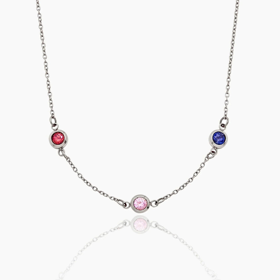 Personalised Necklace with Multiple Birthstones