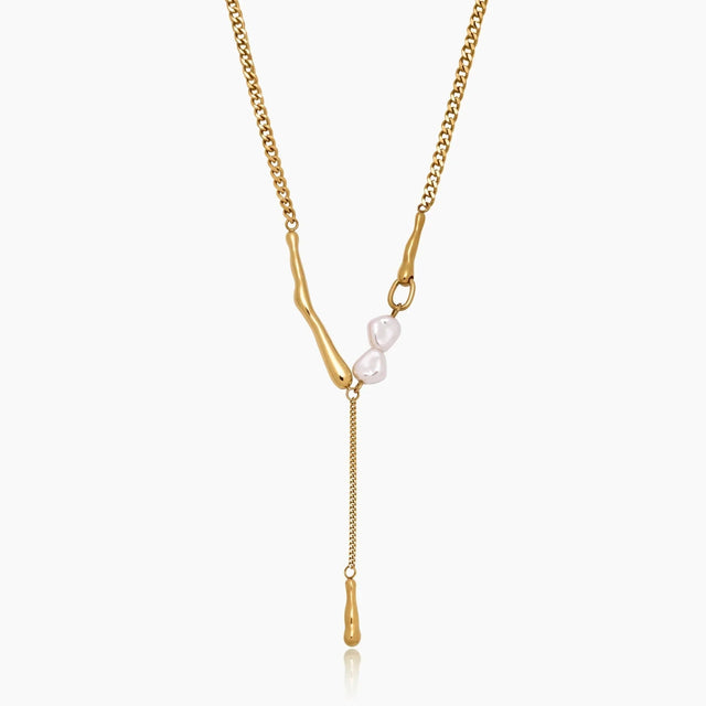 Elara Bar Pearl Necklace