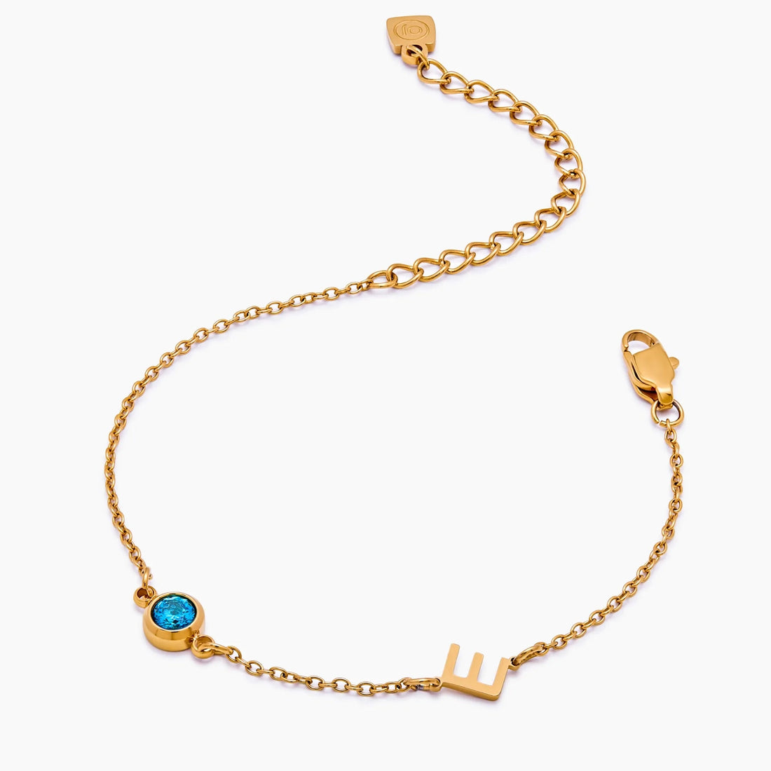 Bracelet with Initial and Birthstone