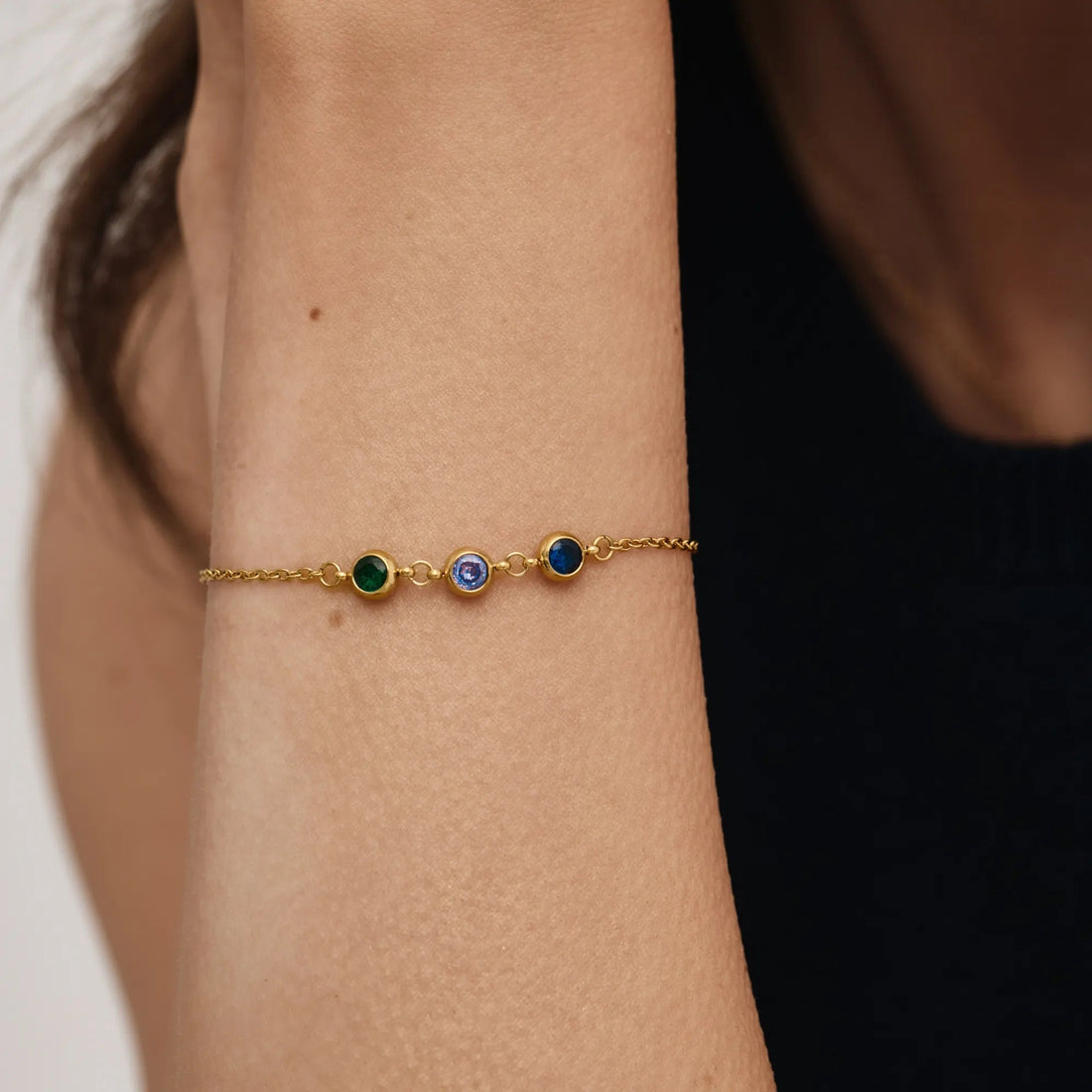Personalised Bracelet with Multiple Birthstones