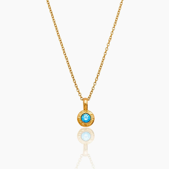 Necklace with Crushed Birthstone Pendant