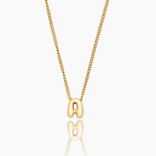 Necklace with Bubble Initial Charm