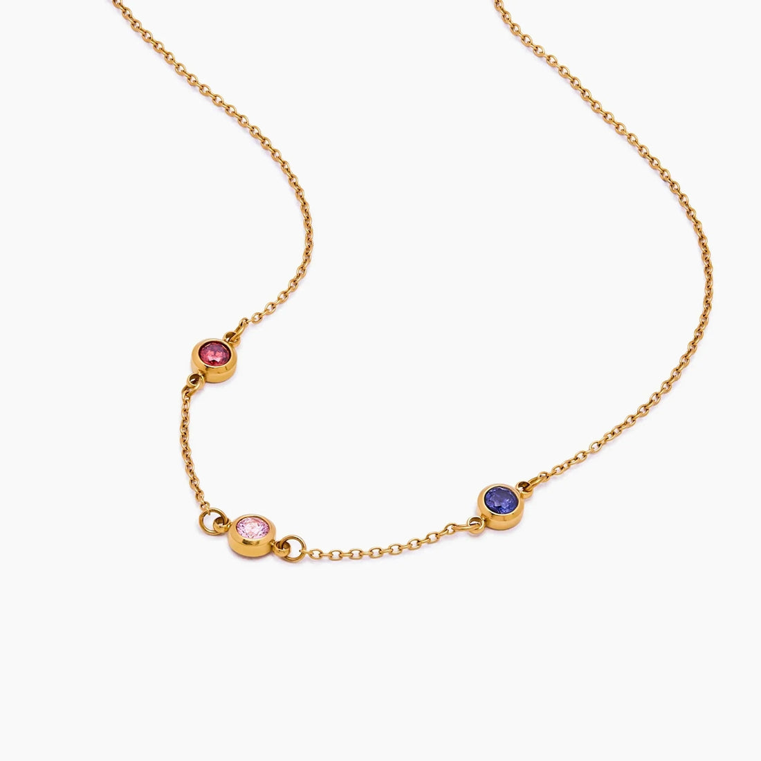 Personalised Necklace with Multiple Birthstones