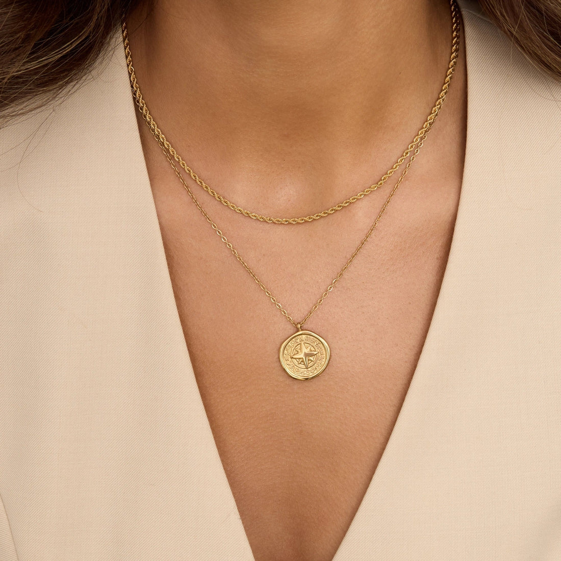 Gold Compass Necklace