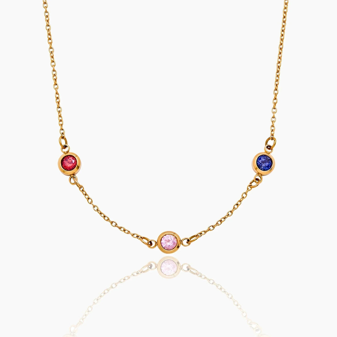 Personalised Necklace with Multiple Birthstones
