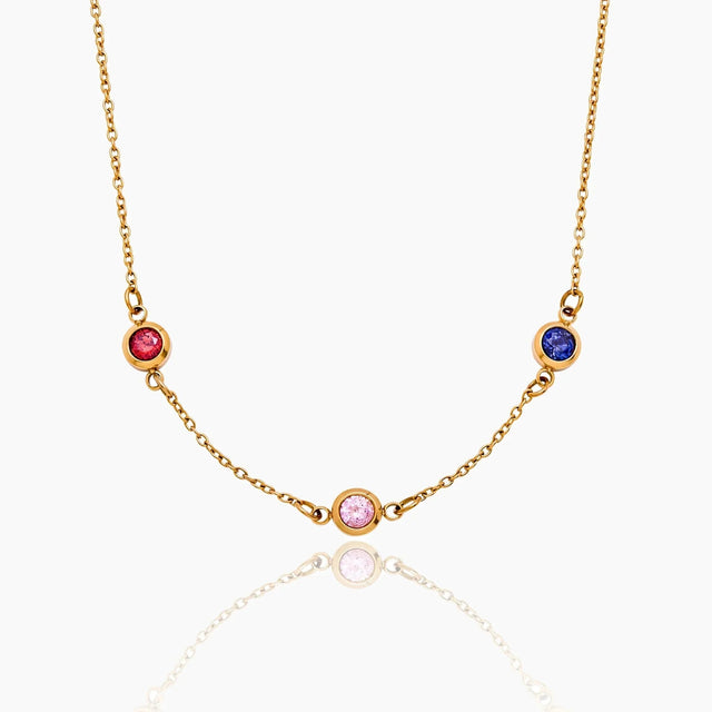 Personalised Necklace with Multiple Birthstones