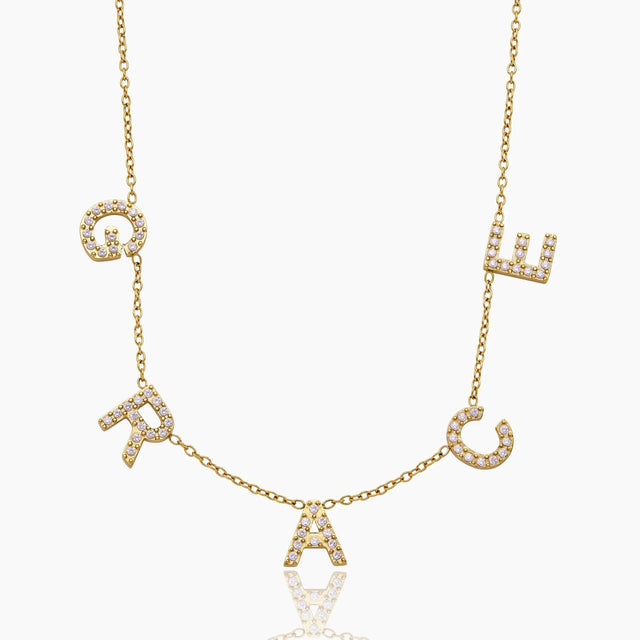 Personalised Name Necklace with Pavé