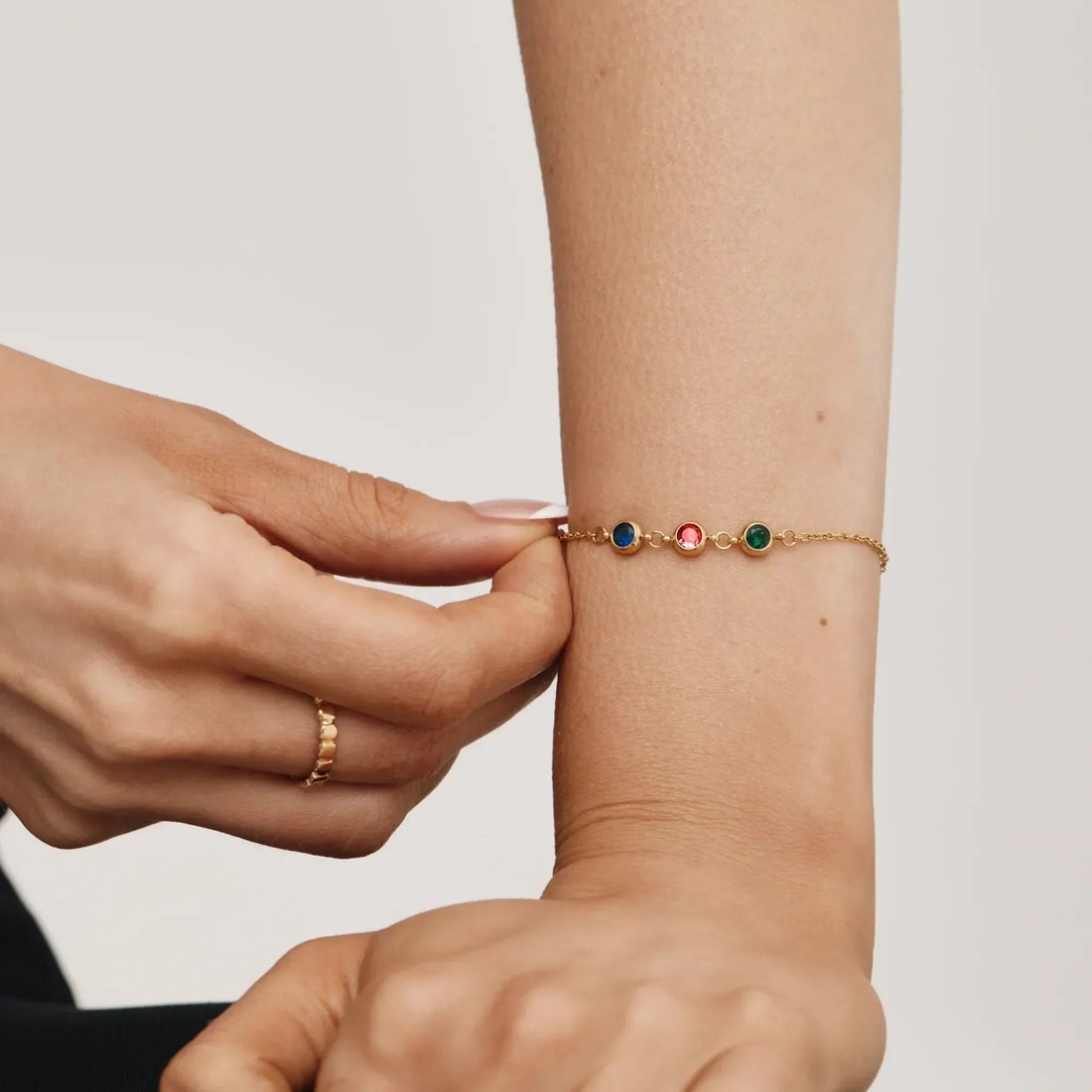 Personalised Bracelet with Multiple Birthstones