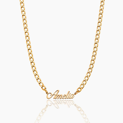 Bold Groumet Chain Name Necklace