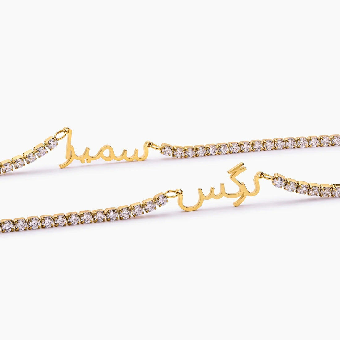 Arabic Name Necklace with Crystals