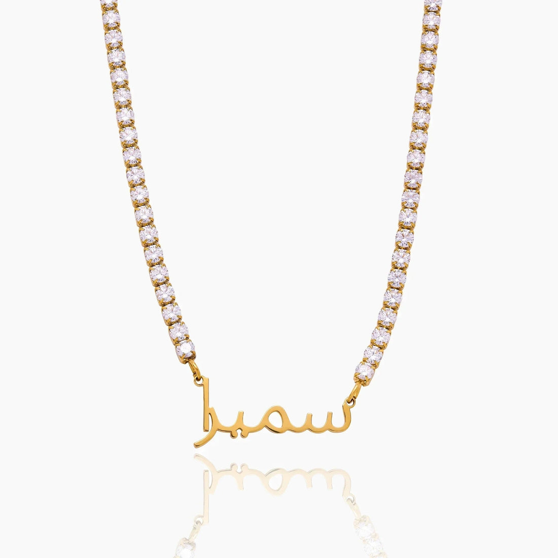 Arabic Name Necklace with Crystals