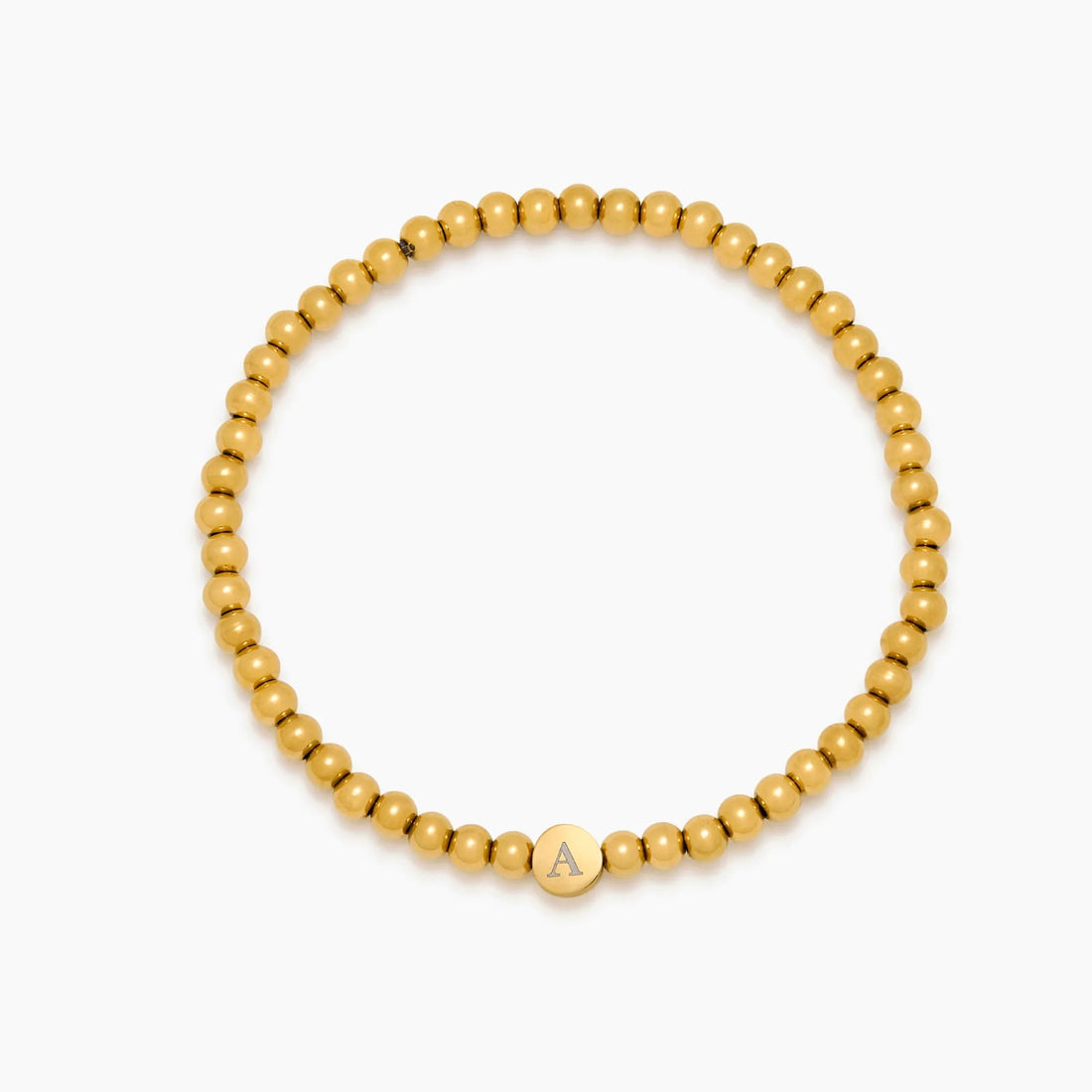 Beaded Bracelet with Engraved Initial