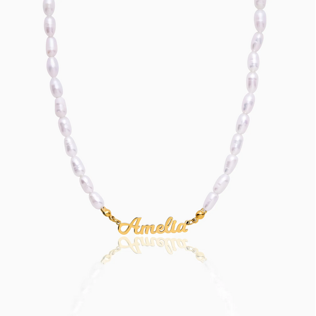 Personalised Name Necklace with Pearls