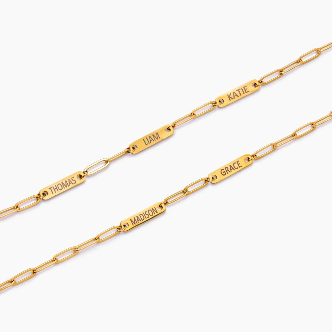 Paperclip Bracelet with Multiple Names
